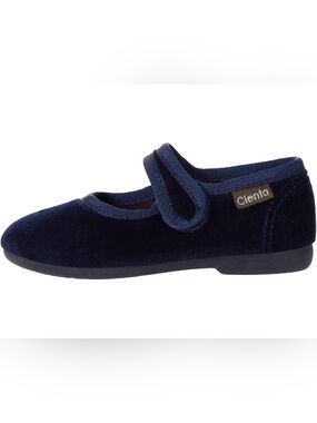 Cienta Toddler Girls Navy Velvet Mary Jane Shoes